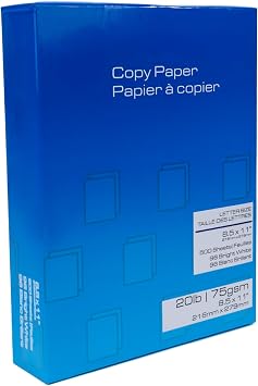 PSBM Multipurpose Copy Printer Paper, 8.5 x 11 Inches, 20 lb, 10 Reams, 5000 Sheets, 96 Brightness, White