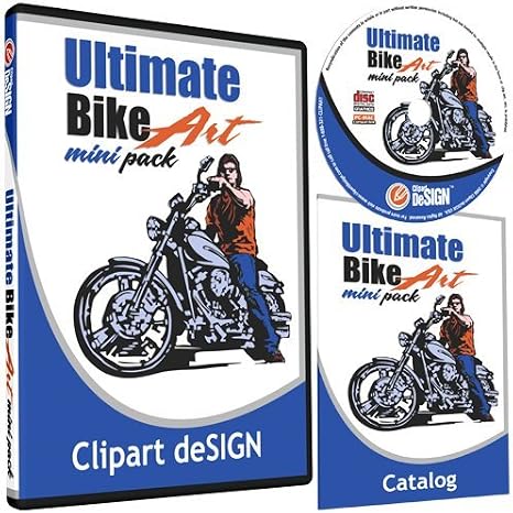 Motorcycle Biker Clipart-Vinyl Cutter Plotter Clip Art Images-Sign Design Vector Art Graphics CD-ROM
