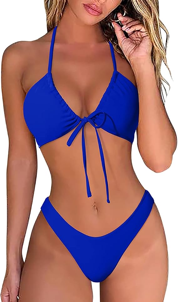 OMKAGI Women Sexy Thong Bikini Swimsuit Set Push Up String Brazilian Bathing Suits
