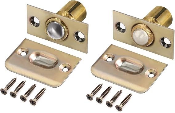 Ball Catch Door Hardware Closet Door Ball Latch Adjustable Spring Cabinet Latch French Door Catches Pack of 2 (Bronze)