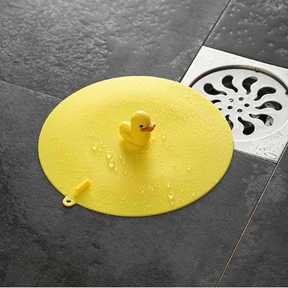 Silicone Floor Drain Cover for ,Sink Drain Stoppers,Flat Suction Sink Stopper,Silicone Bathtub Stopper (yellow)