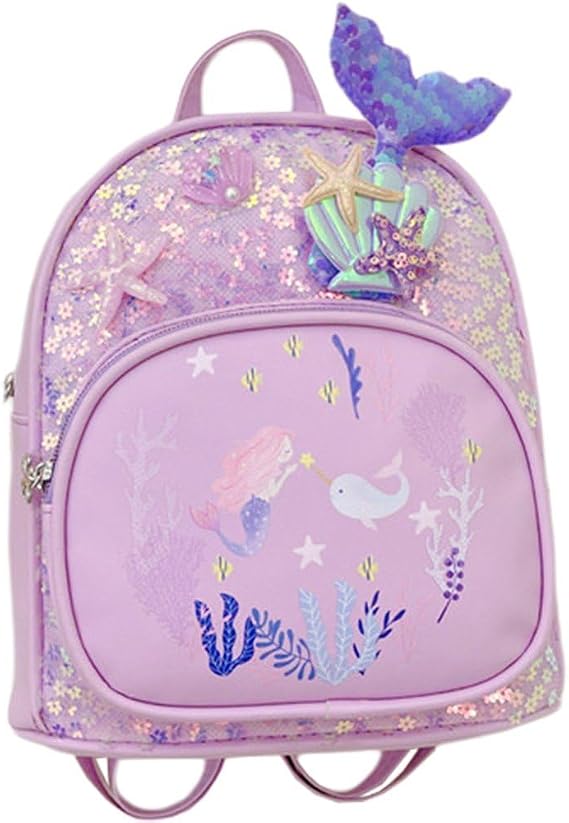 Large Capacity School Bags Cute Mermaid Backpack Casual Daypack Book Bag for School Travel, Lightweight Rucksack for Teenage Girls Boys