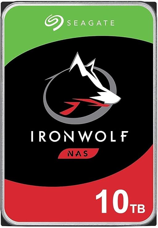 Seagate IronWolf 10TB NAS Internal Hard Drive HDD CMR 3.5 Inch SATA 6Gb/s 7200 RPM 256MB Cache for RAID Network Attached Storage, with Rescue Service (ST10000VN0008)