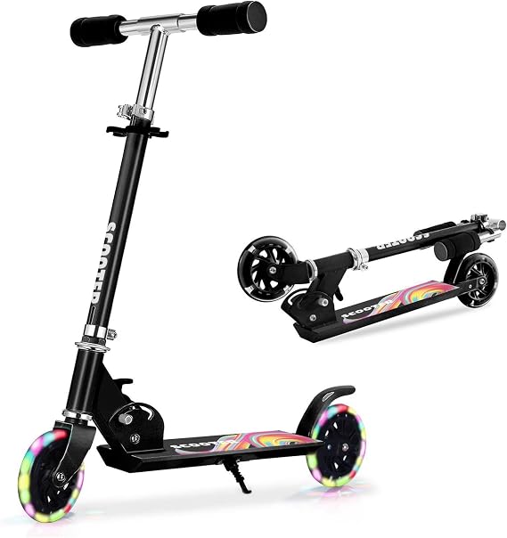 Scooter Toys for Kids Ages 6-12/3-5, Christmas Birthday Gifts for Girls Boys, Easy Folding Kids Scooter with 3 Levels Adjustable Handlebar