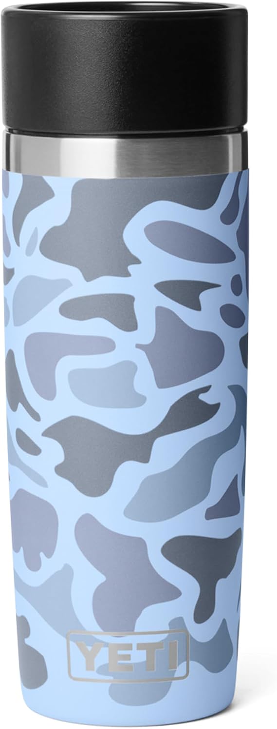 YETI Rambler 16 oz Travel Bottle, Stainless Steel, Vacuum Insulated with Leakproof Commuter Cap, Blue Camo