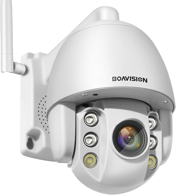 BOAVISION PTZ Camera,Mini PTZ Speed Dome WiFi IP Camera 1080P Outdoor 4mm Fixed Lens Wireless Camera IR 196FT Two Way Audio