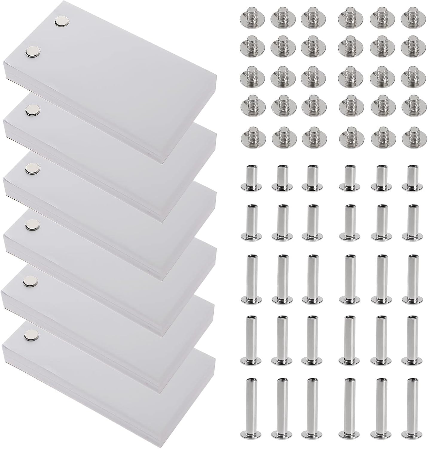 EMSea 6 Pack Blank Flipbook Drawing Paper 600 Sheets 1200 Pages with Detachable Binding Screws Pre-Drilled for Sketching Painting DIY Cartoon Comic Book Craft
