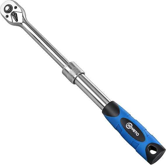 3/8" Telescopic Ratchet Wrench 72T, 6-Pos Handle for Mechanics