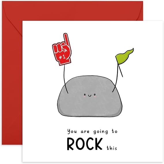 CENTRAL 23 Good Luck Card For Men Women - You Are Going To Rock This - Cute Encouragement Cards For Friends - Goodluck Greeting Card For Exam Studies Game New Job -  With Stickers