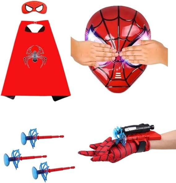 spider toys for boys 4-6 superhero capes for kids and Mask web shooter | Superhero Toy Shooter - Compatible with Superhero Toys