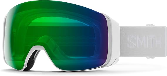 SMITH 4D MAG Goggles with ChromaPop Lens Performance Snowsports Goggles with Easy Lens Change Technology for Skiing & Snowboarding for Men & Women White Vapor + Everyday Green Mirror