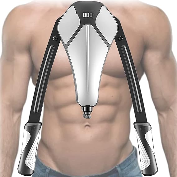 Arm Exerciser, Power Twister Arm Exerciser Adjustable Hydraulic Strength Training Machine Home Fitness Equipment with Adjustable Resi 20-200Kg LCD Display for Men Women Home Fitness Equipment