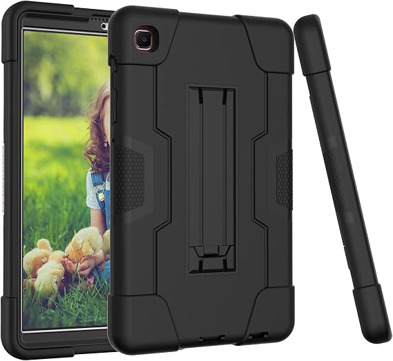 Bingcok Case for Galaxy Tab A7 Lite 8.7 Case, Heavy Duty Rugged Full-Body Hybrid Shockproof Drop Protection Cover for Samsung Galaxy Tab A7 Lite 8.7 2021 Model SM-T220 / SM- T225 (2-Black+Black)