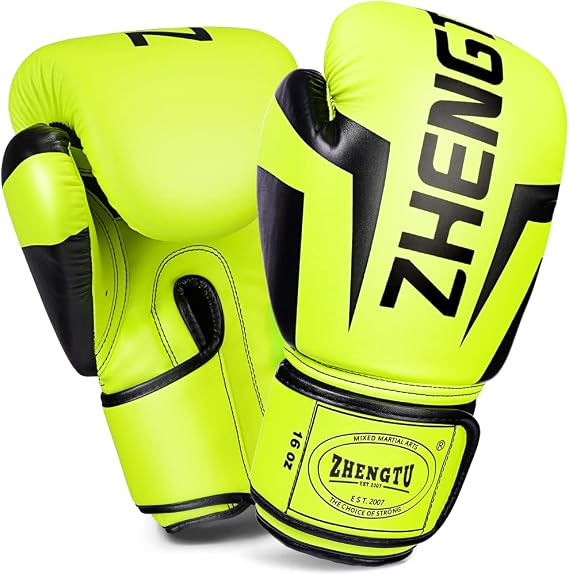 ZHENGTU Boxing Gloves Kickboxing Muay Thai Punching Bag MMA Pro Grade Sparring Training Fight Gloves for Men & Women