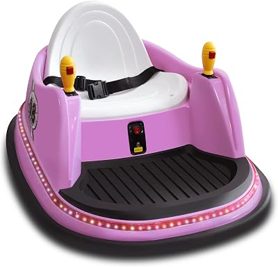 OTTARO Bumper Car for Kids, 6V Baby Toddler Bumper Car Ride on Electric Bumpers Car with Remote Control, Colorful Flashing Lights, Music, 360 Spin Light Pink