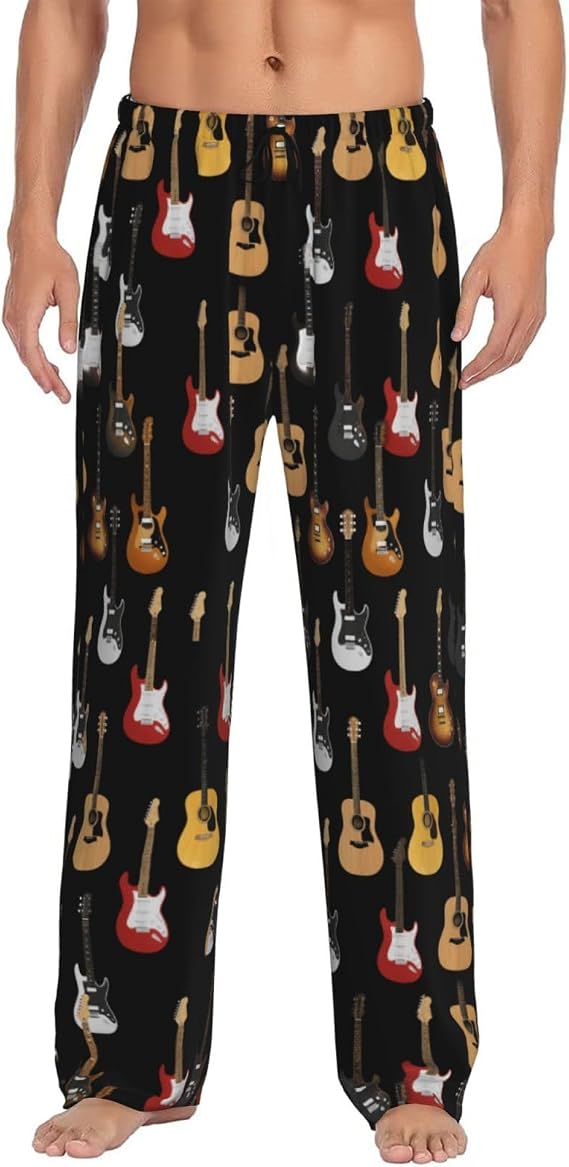 Men's Pajama Pants with Pockets Lightweight Breathable Sleep Pants for Men Soft Lounge Pants Elastic Waistband