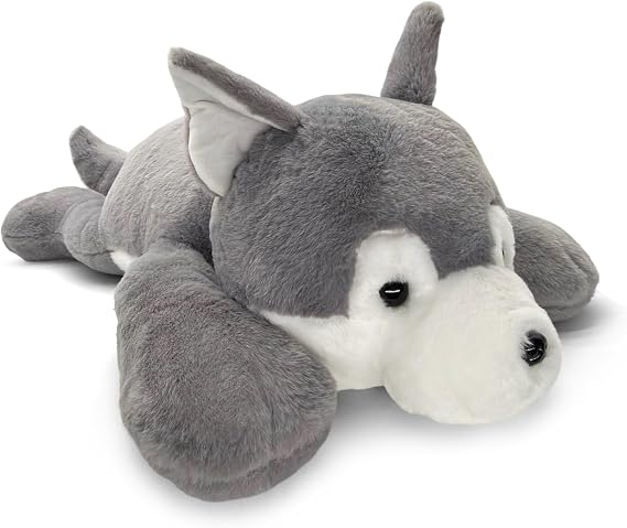 1.5kg 60cm Weighted Grey Husky Stuffed Animals