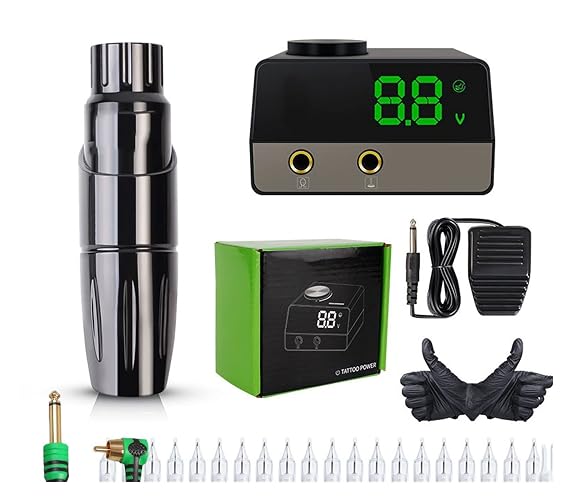 Professional Tattoo Pen Machine Mast Tour Set Tattoo Kit Rotary Pen Permanent Makeup Set LCD Power Supply