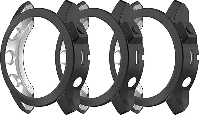 3Pack Watch Cover Compatible with Garmin Fenix 7X Sapphire Solar Protector Black Protective Case 51mm