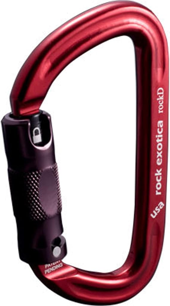 Rock Exotica rockD Locking Carabiner - Auto-Lock Red