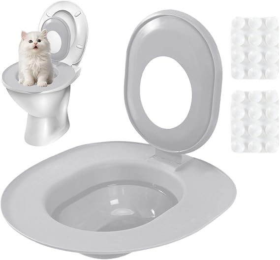 Toilet Training for Cats Removable Urinal Potty Seat | Cat Toilet Seat Training Kit for Indoor Home Apartment Bathroom Basement Pet Shop