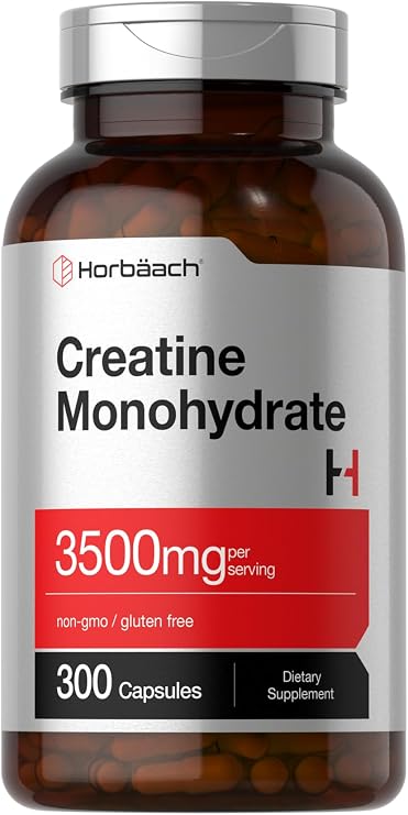 Horbaach Creatine Monohydrate Capsules | 3500mg | 300 Count