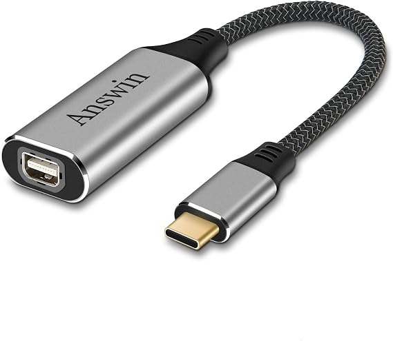 USB C to Mini Displayport (4K@60Hz), Thunderbolt 3 to Mini DisplayPort Adapter for iPhone 15/16/17 Series, M2-M4 MacBook, MacBook Air/Pro 2018-2025, Galaxy S21-S25, Steam Deack and Rog Ally