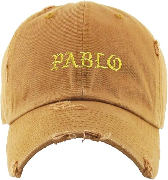 Pablo Vintage Baseball Cap Embroidered Cotton Adjustable Distressed Dad Hat