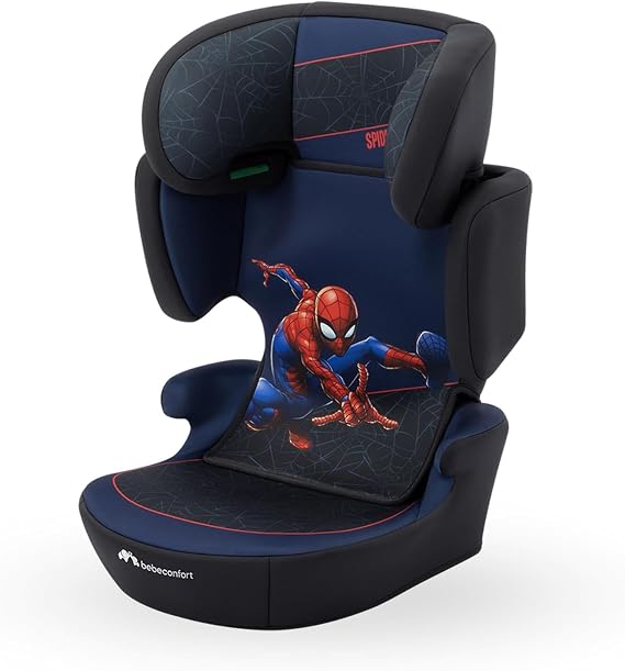 Bebeconfort Marvel RoadSafe i-Size, Backrest Booster Car Seat, 3.5-12 Years (100-150cm), Marvel Spiderman Car Seat, Foldable & Lightweight, Seat Belt Installation, Authentic Spiderman