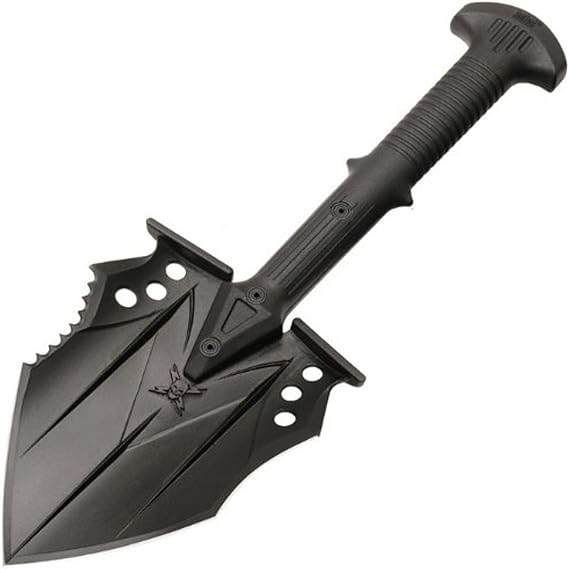 M48 Kommando Tactical Shovel Entrenchment Tool Black Oxide Coating, Sharpened Edges for Cutting, Tough Glass-Fiber-Reinforced Nylon Handle The Ultimate Tactical Shovel - 16 1/4" Overall | Sharpened Edges for Cutting, Tough Glass-Fiber-Reinforced Nylon Handle The Ultimate Tactical Shovel - 16 1/4" Overall