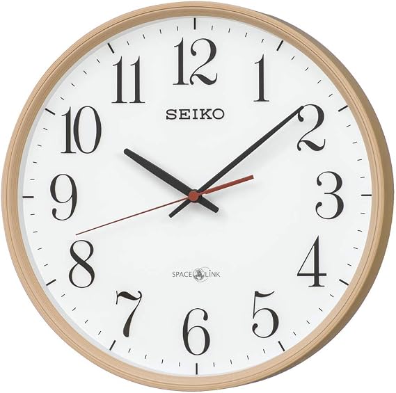 Seiko Clock Wall Clock Natural Satellite Radio-controlled Analog Space Link Light Brown Wood Grain Body Size: Diameter 12.2 x 2.0 inches 30.9 x 5.2 cm GP220A