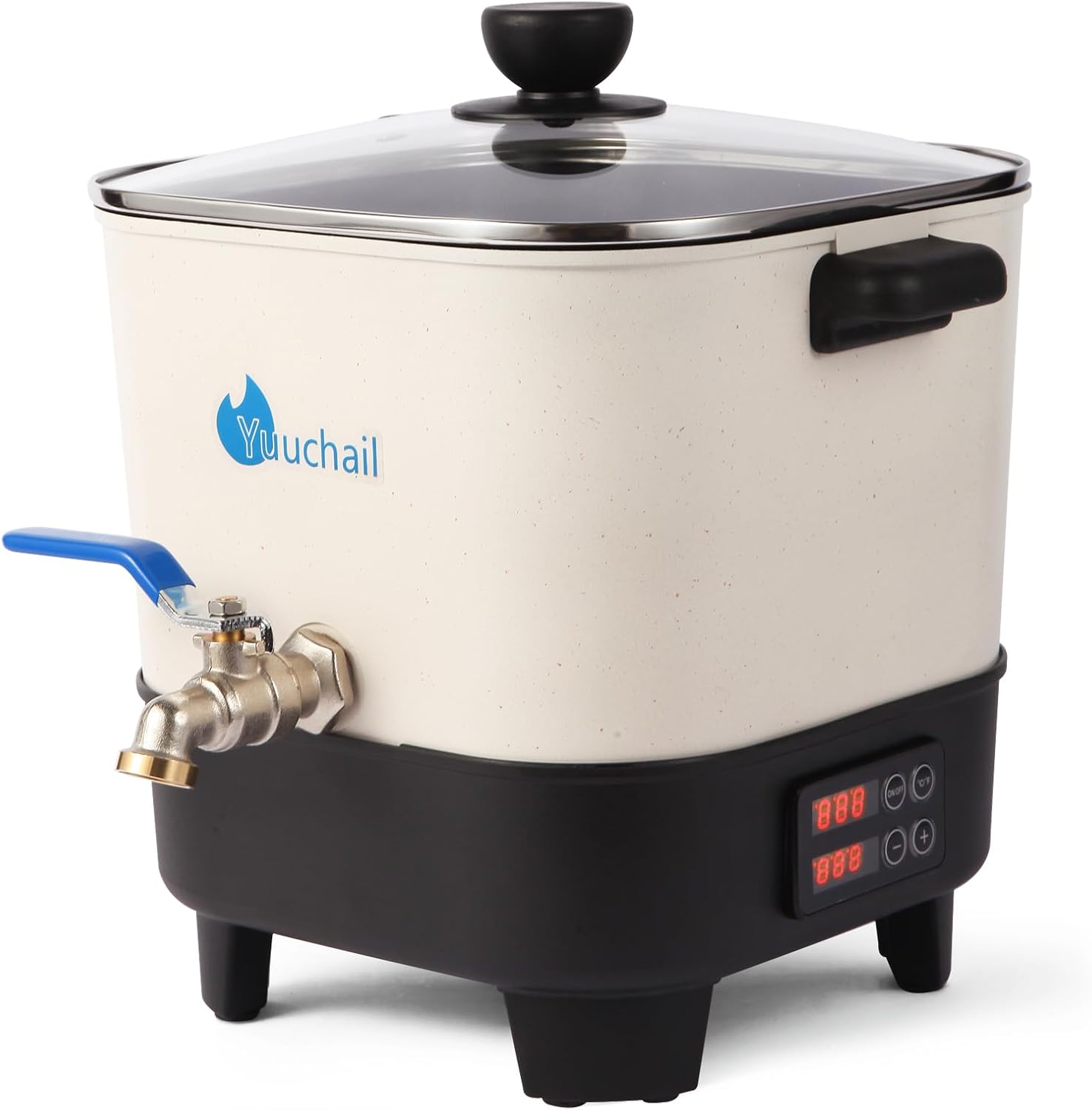 Yuuchail Wax Melter for Candle Making, 6.5L Large Wax Melting Pot with Digital Display & Non-Stick Tilted Bottom Easy Clean Up for Craft or Business