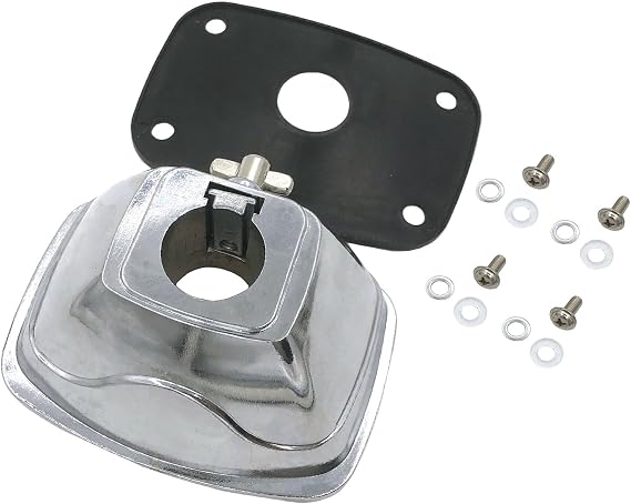 Tom Cymbal Holder Clamp Metal Bass Drum Tom Mount Bracket with Plastic Gasket Mounting Screws, 24.5-27mm Diameter Universal Drum Kit Holder Base Plate for Percussion Drum Set
