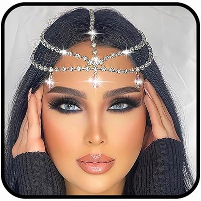 Wedding Head Chain Rhinestone Headpiece Jewelry Gold Silver Hair Chain Festival Holloween Costume Bridal Headbands Crystal Forehead Chain for Women