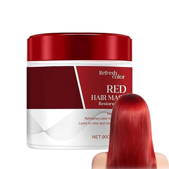 Red Hair Mask Color Boosting Conditioner for Damaged Hair - Repairs, Strengthens, Smooths - Hydrates and Enhances Red Tones for Color (1pcs)