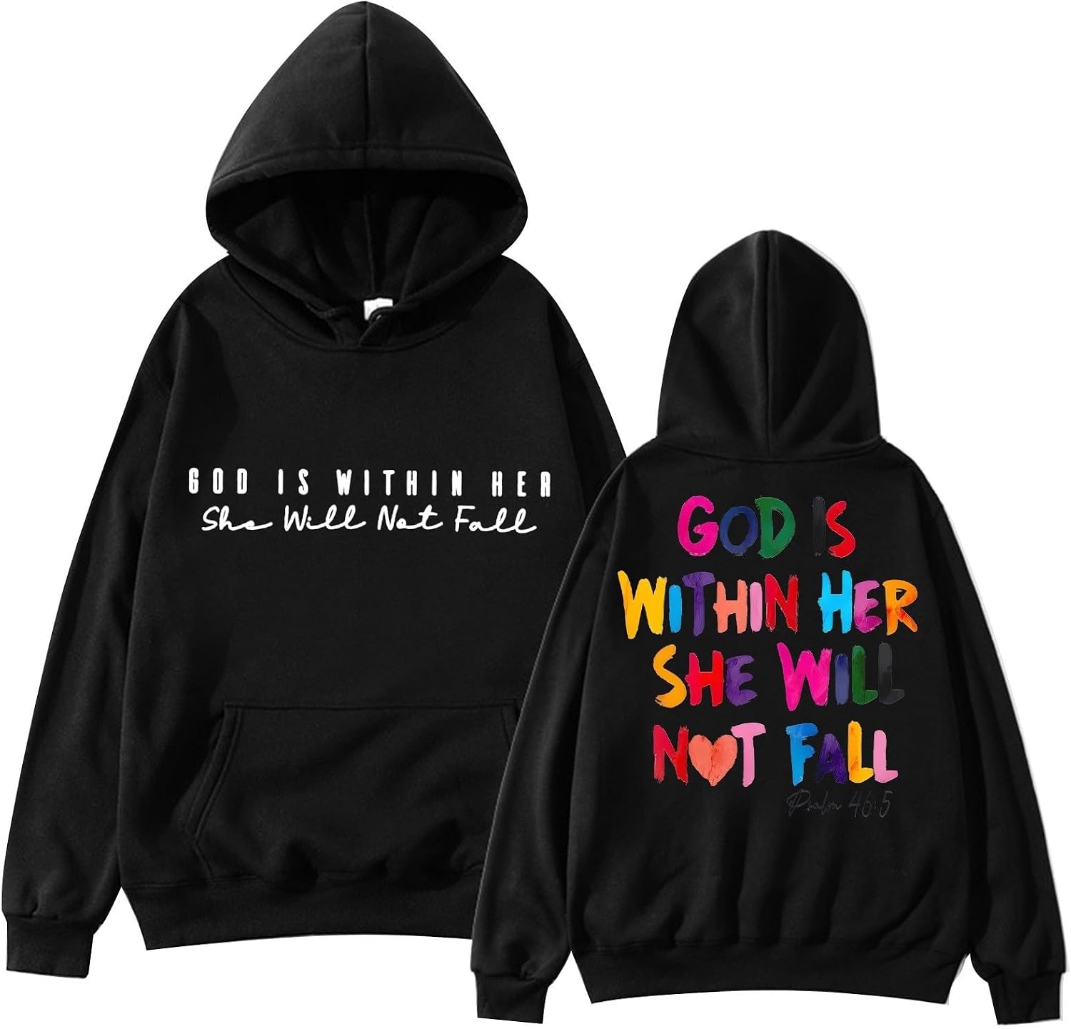 ZYXTIM Womens Funny Hoodies Sweatshirts GOD Letter Printed Long Sleeve Party Tops Plus Size Cute Sweatshirts for Teen Girl