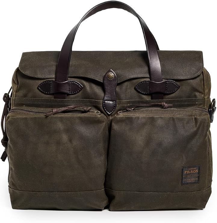 Filson Men's Tin Cloth 24 Hour Briefcase, Otter Green, One Size