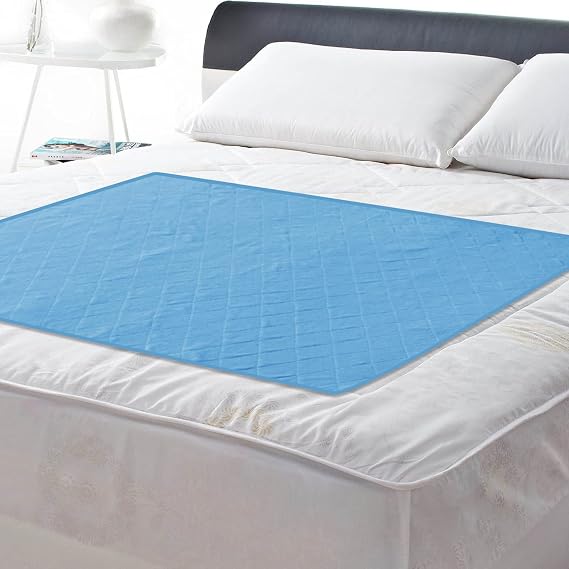 Incontinence Bed Pads 34'' x 52'', Washable Non-Slip Pee Pads Blue