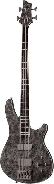 Schecter MVP-C-4 Vincent Price Bass Guitar - Satin Black Reign