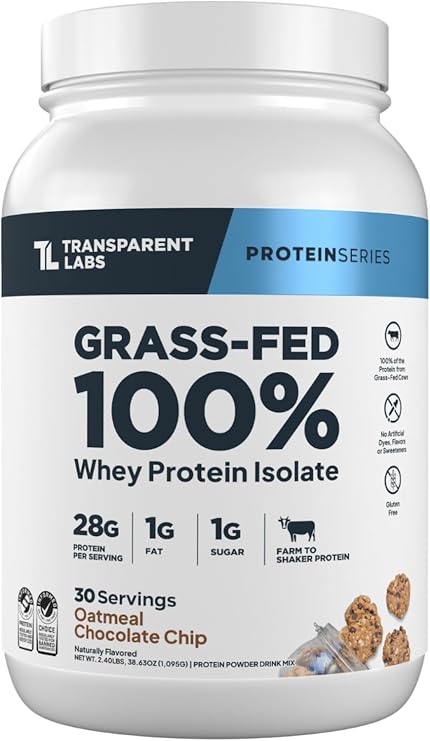 Transparent Labs Whey Protein Isolate - 30 Servings, Oatmeal Chocolate Chip
