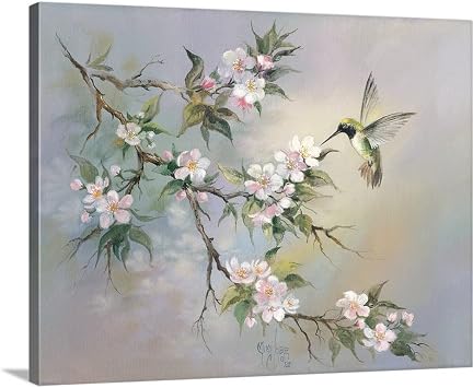 CANVAS ON DEMAND Hummingbird Canvas Wall Art Print by Mimi Jobe, Traditional, Home Decor, Wildlife, Bird Artwork,14" x11in