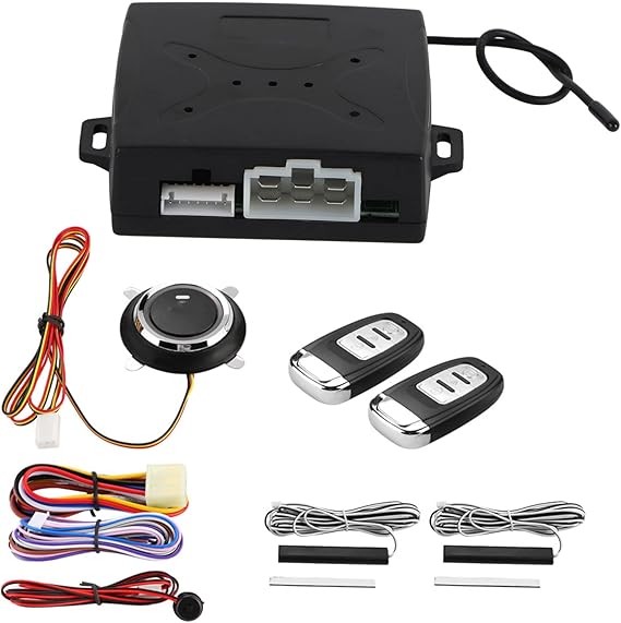 Car Alarm Security System, Universal Car Alarm System Engine Ignition Keyless Entry Push Button Remote Starter