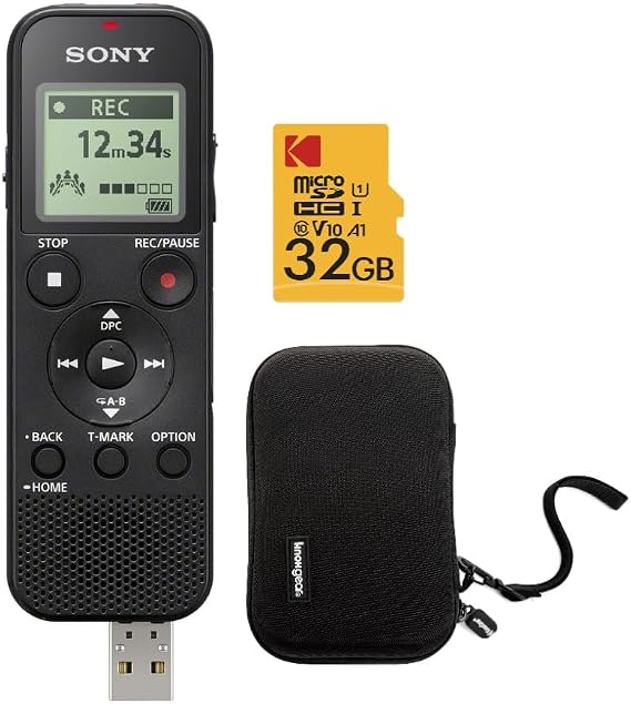 Sony ICD-PX370 Mono Digital Voice Recorder Bundle