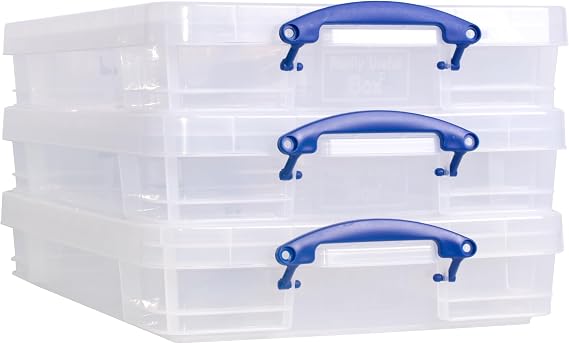 Really Useful Box Plastic Storage 20 Litre Clear Pack of 3