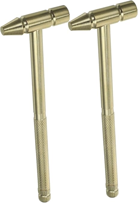 2pcs Solid Machined Brass Hammer Screwdriver Small Hammer Tool Watch Repair Chisel