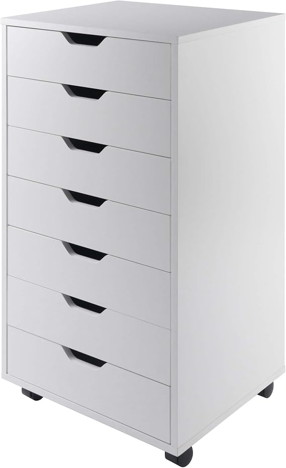 Winsome Halifax 7-Drawer Composite Wood Cabinet, White (10792)