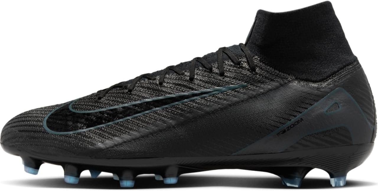 Nike Mercurial Superfly 10 Elite AG-Pro High Top Soccer Spike FQ8339-002, Black/Deep Jungle/Black