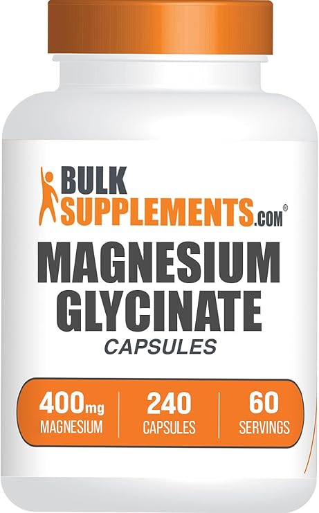 Magnesium Glycinate Capsules - Magnesium Supplement, Highly Absorbed Form - Gluten Free, 4 Capsules per Serving (400mg), 240 Count (Pack of 1)