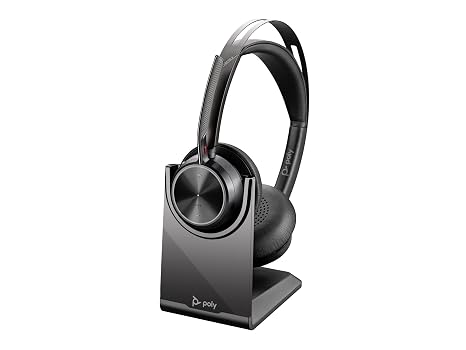 HP - Poly Voyager Focus 2 USB-C-C Headset ANDUSB-C/A Adapter and Charging Stand - GOOGL