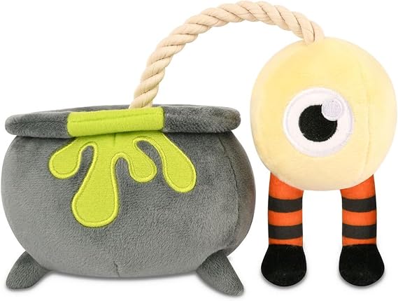 P.L.A.Y. Cute Plush Dog Toys - Howling Haunts Halloween Themed Durable Squeaker Chew Toy, Great for Puppies & Small, Medium, Large Dog Breeds - Machine Washable, Recycled Materials (Pup's Potion)